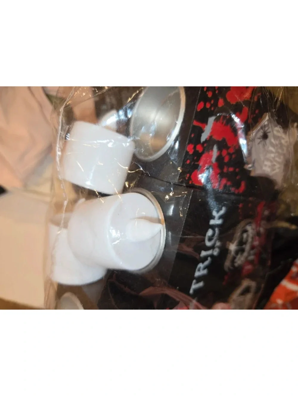 Trick or treat candle holder with flameless candles